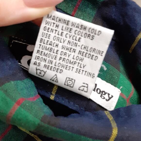 Vintage 80s Tartan Plaid Funnel Neck Jacket Reversible Full Zip Windbreaker Sz M - Picture 12 of 15